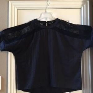 T.D.C. Cold Shoulder Lace Inset Top